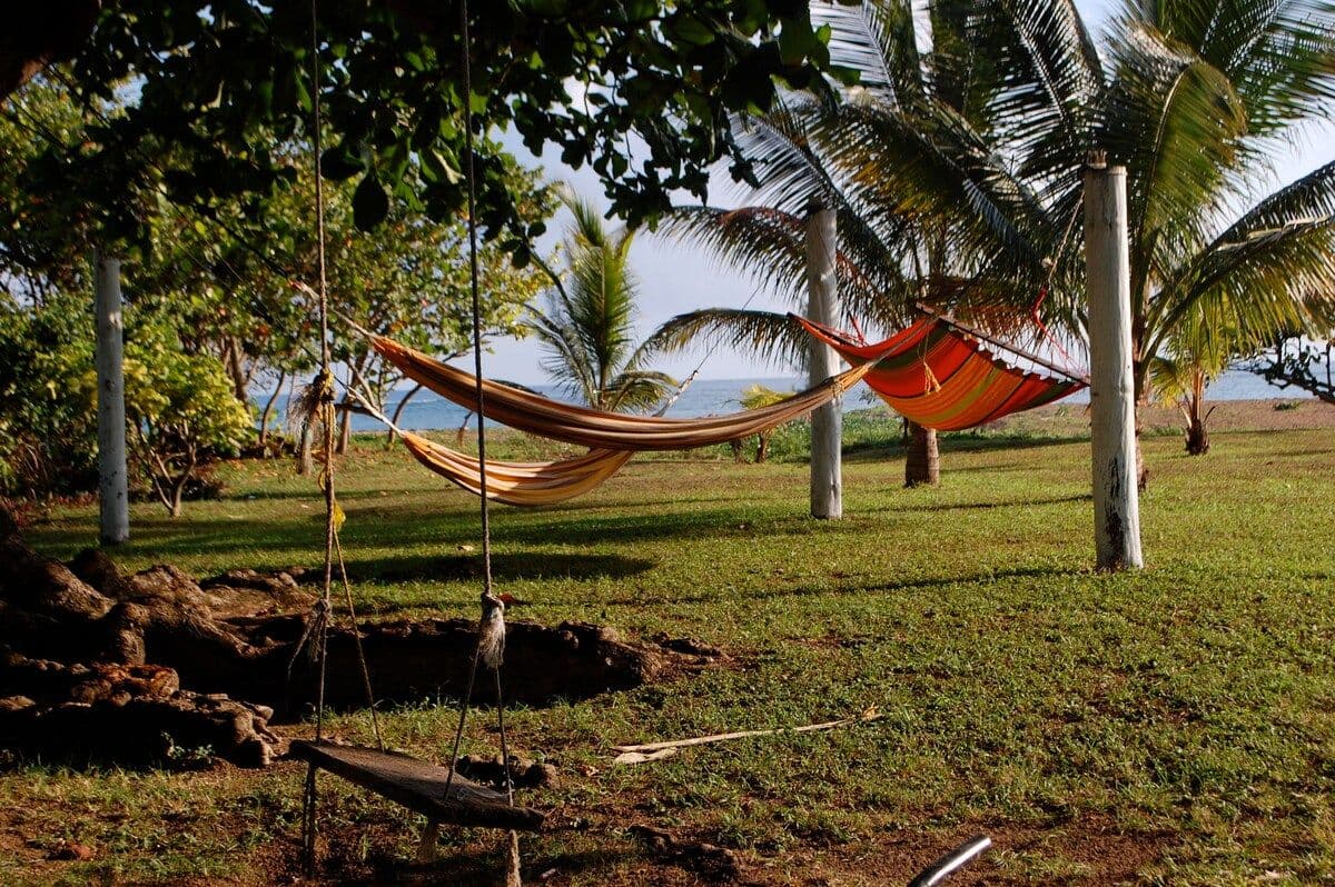 Two hammocks
